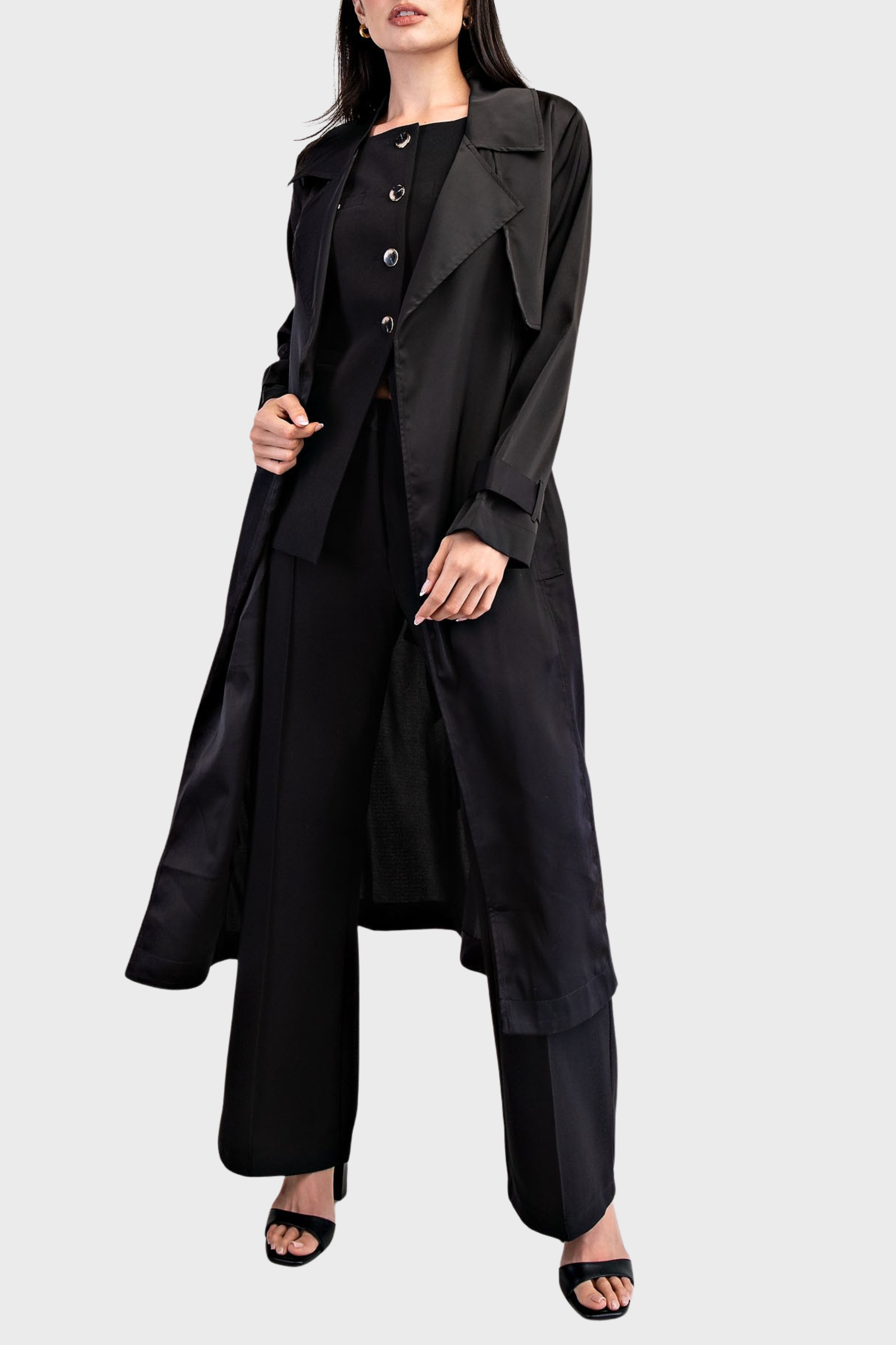 Victoria Satin Trench Coat