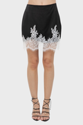 Midnight Lace Satin Skirt