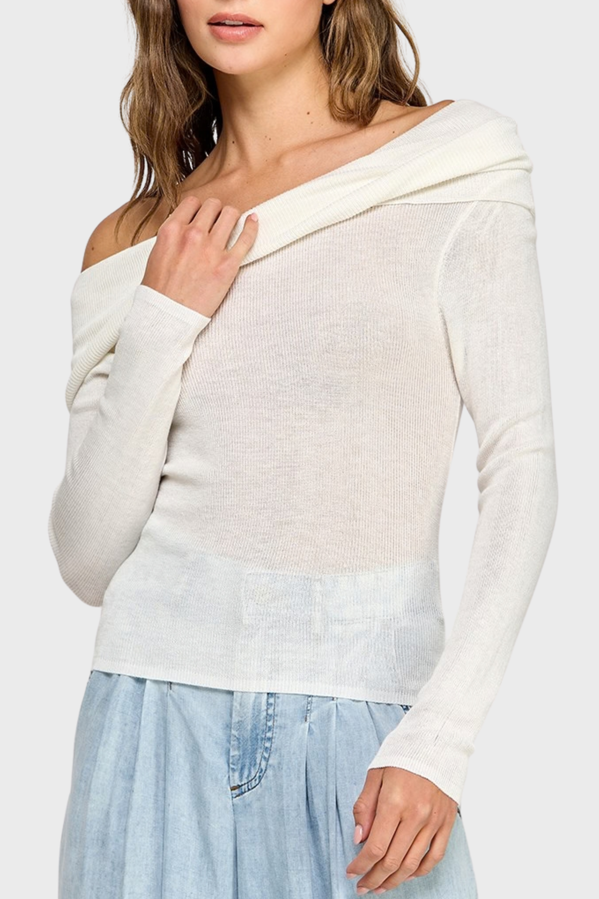 Demure Off Shoulder Knit