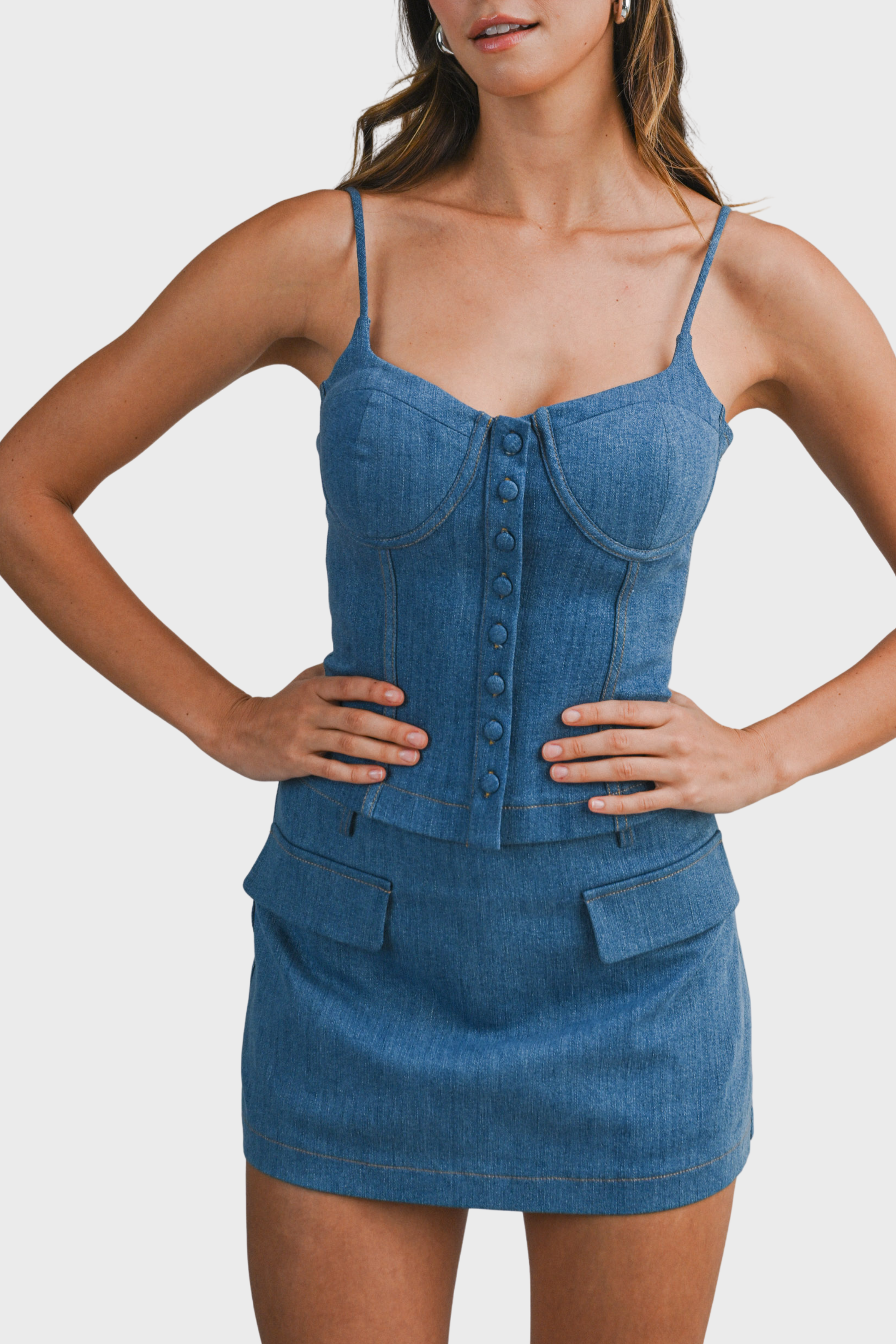 Howdy Denim Skort Set