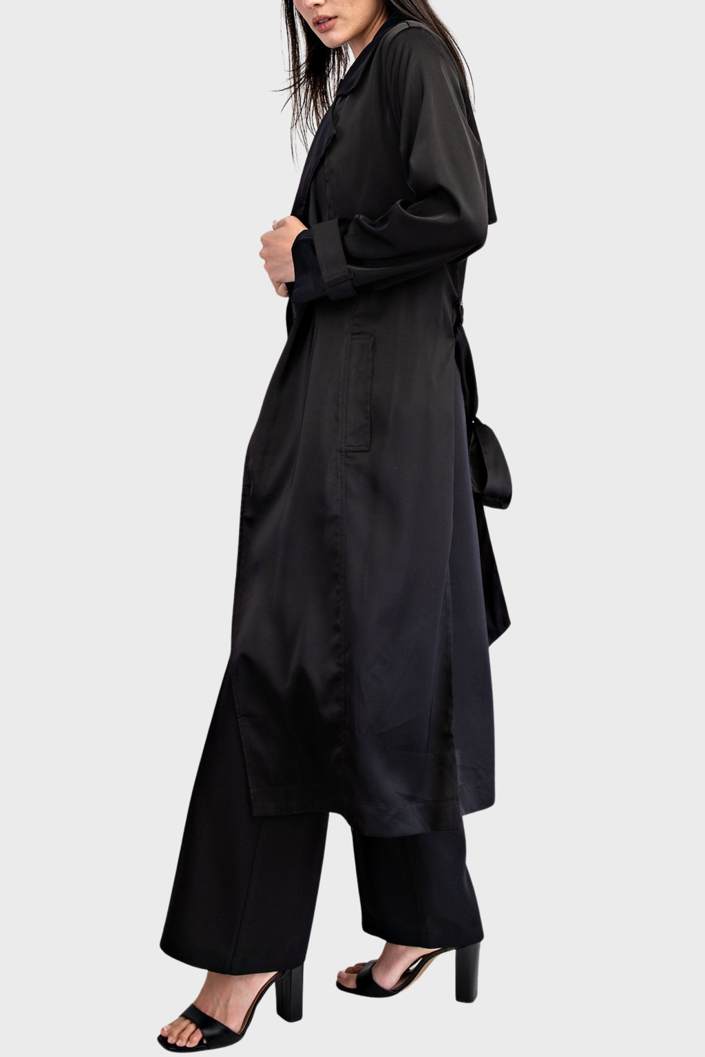 Victoria Satin Trench Coat