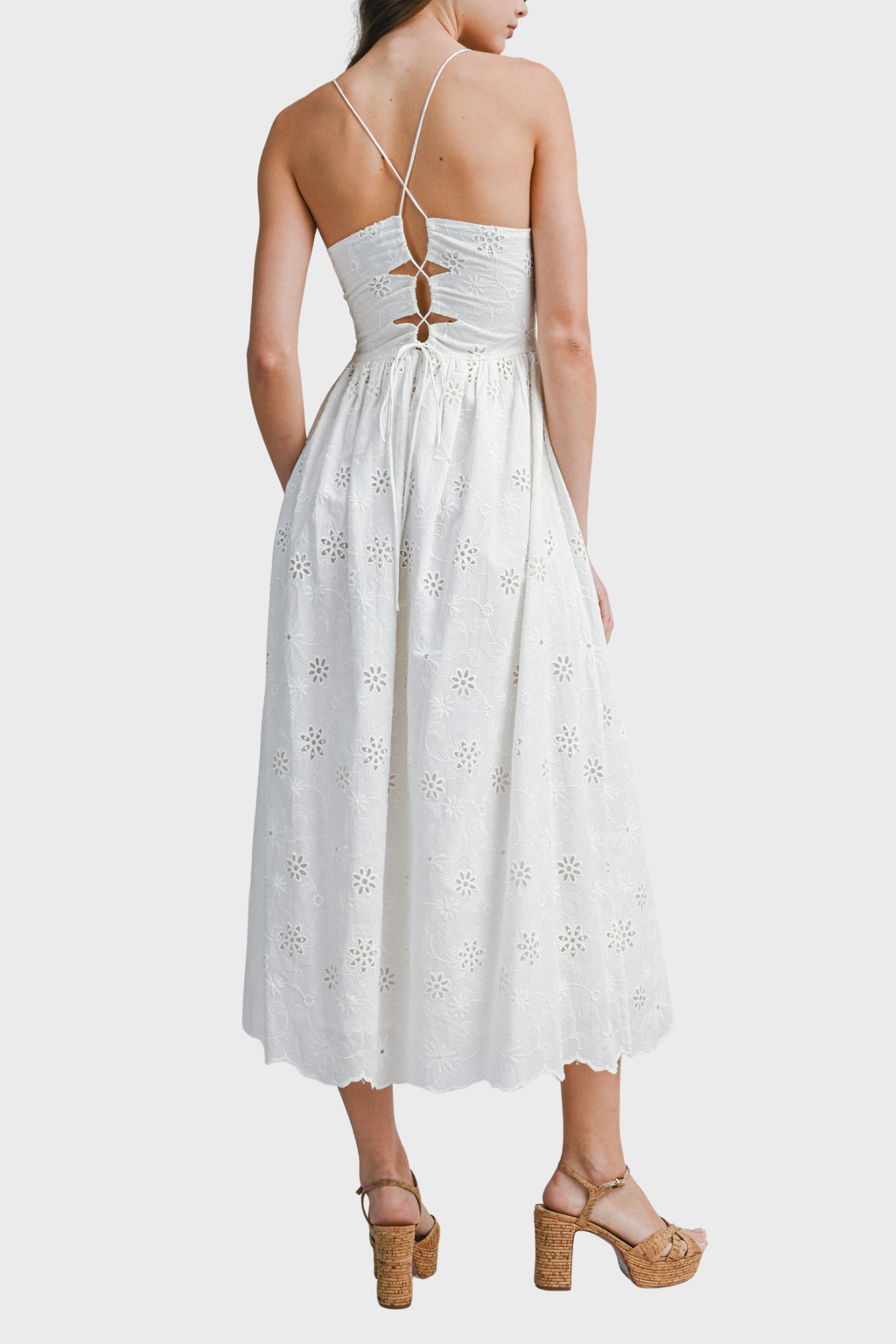 Sophia Eyelet Midi Dress
