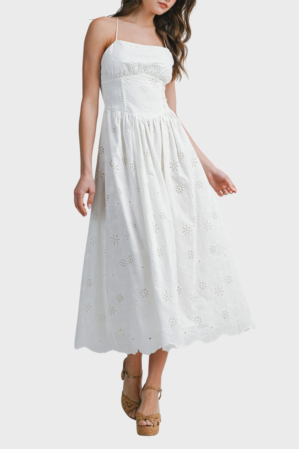 Sophia Eyelet Midi Dress